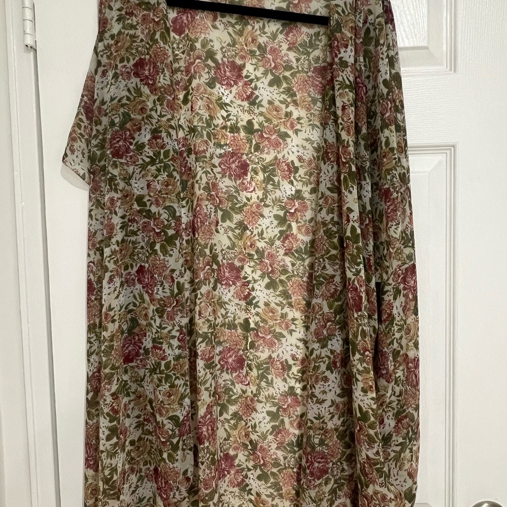 Vintage Brandy Melville Floral Open-Front Kimono
